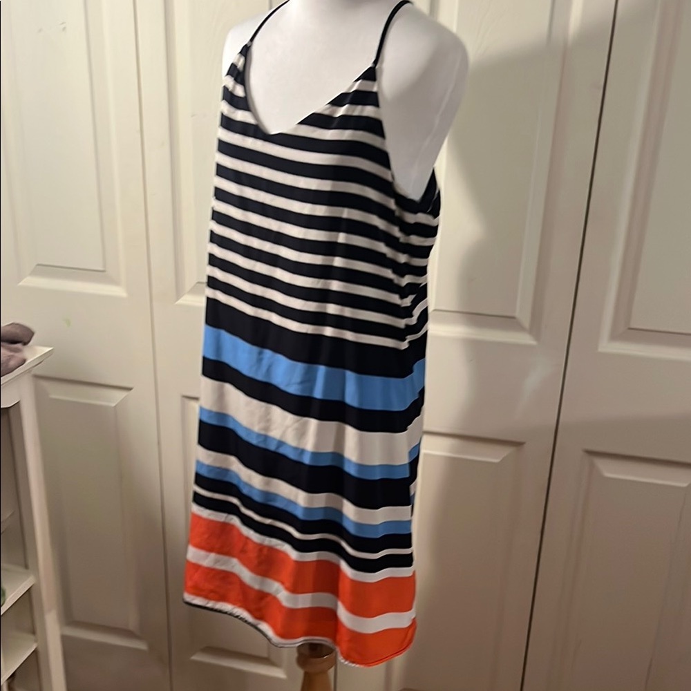 Bo Bel Black and White Sleeveless Spaghetti Strap Mini Sundress